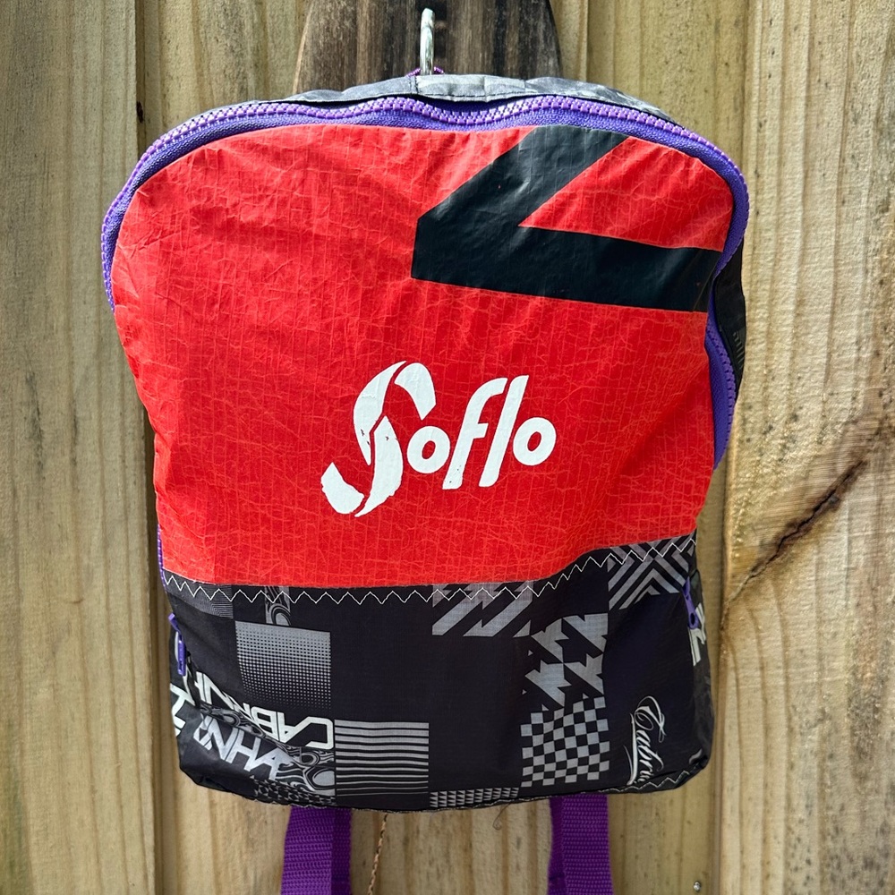Soflo Riders backpack made with repurposed kite